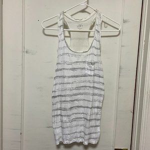 Loft Grey Stripe Tank Top